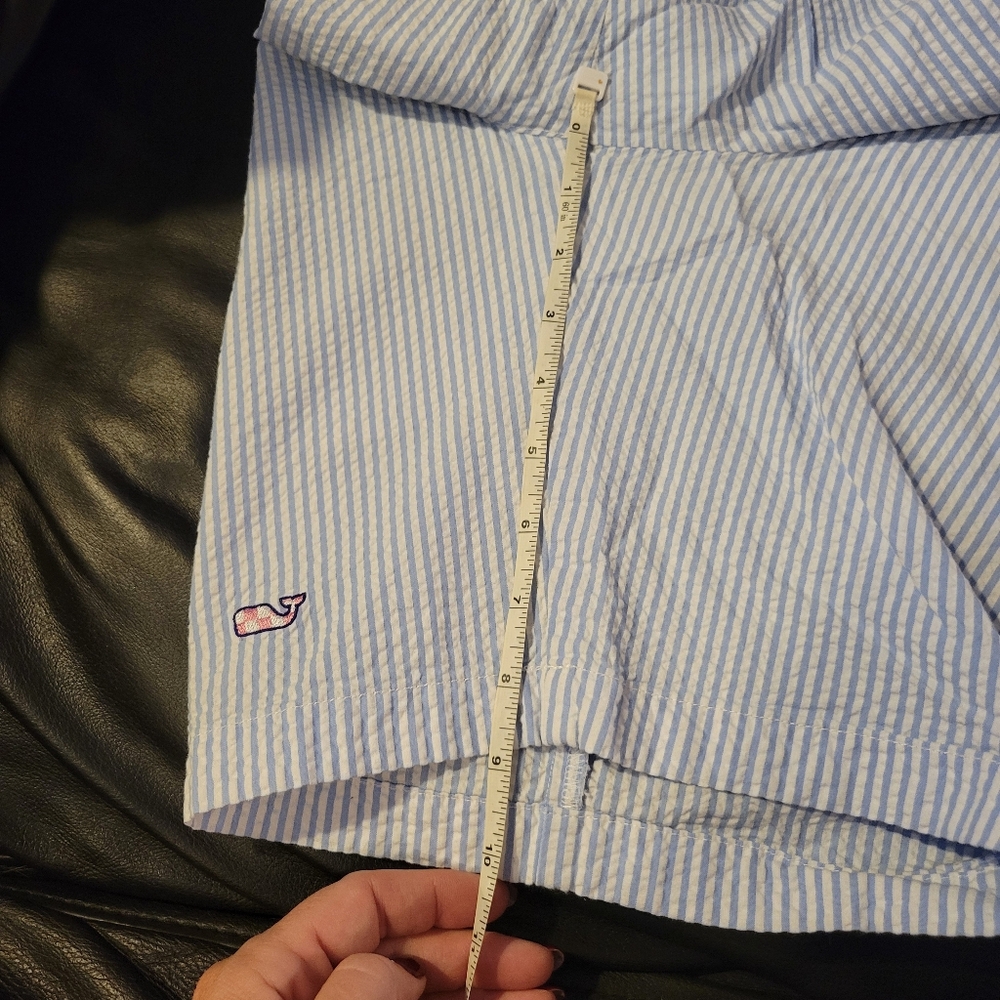 Vineyard Vines Light Blue Striped Shorts with Embroidered Whales - Picture 5 of 6